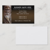 Gesicht geschnitzt im Holz Visitenkarte (Vorne/Hinten)