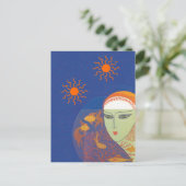 Gesicht hinter der Fishbowl Post Card Postkarte (Stehend Vorderseite)