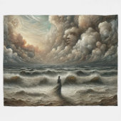 Gesicht in den Wolken - Landschaft des Surrealen O Fleecedecke (Vorderseite (Horizontal))