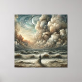 Gesicht in den Wolken - Landschaft des Surrealen O Leinwanddruck (Vorderseite)