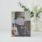 Gesicht in der Wohnzimmer-Collage Postkarte (Stehend Vorderseite)