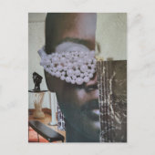 Gesicht in der Wohnzimmer-Collage Postkarte (Vorderseite)
