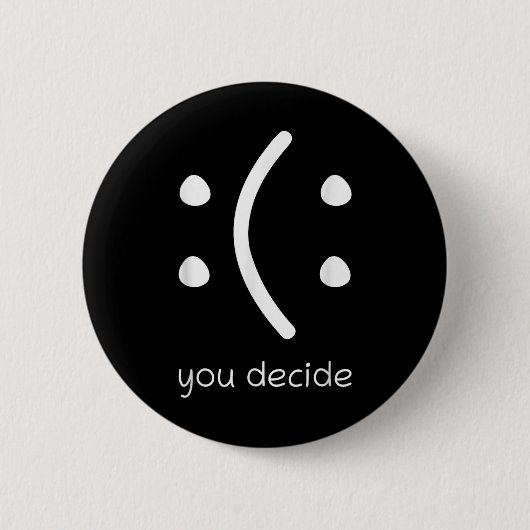 Gesicht Lächeln Glücklich Oder Traurig Lustig Du E Button (Vorderseite)