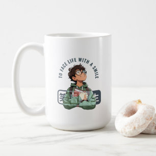 Gesicht Leben mit Lächeln   Klassische Tasse mit 1