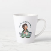 Gesicht Leben mit Lächeln | Milchtasse (Rechts)