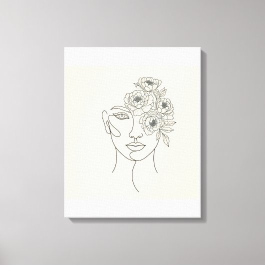Gesicht mit blühenden Blume Leinwanddruck (Vorderseite)