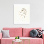Gesicht mit blühenden Blume Leinwanddruck (Insitu (Wohnzimmer))