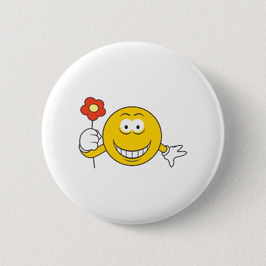 Gesicht mit Blume Button (Vorderseite)