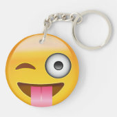Gesicht mit festem lecken heraus auf und Auge Schlüsselanhänger (Rückseite)
