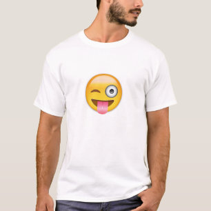 Gesicht mit festem lecken heraus auf und Auge T-Shirt