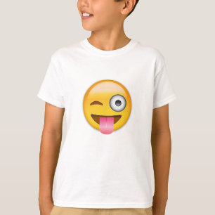 Gesicht mit festem lecken heraus auf und Auge T-Shirt