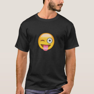 Gesicht mit festem lecken heraus auf und Auge T-Shirt