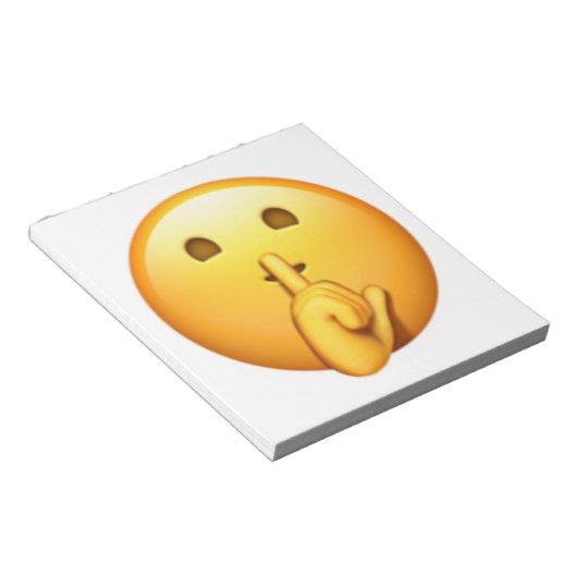 Gesicht mit Finger bedeckt Geschlossene Lippen - E Notizblock (angewinkelt)