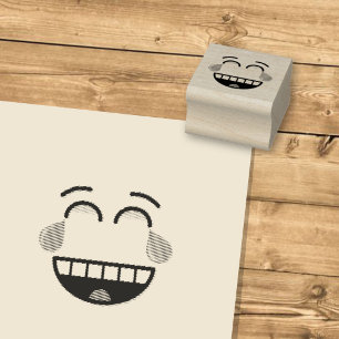 Gesicht mit Freudentränen Gummistempel
