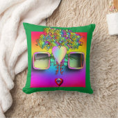 GESICHT MIT GLAS AUF GRÜNEN KISSEN (Decke)