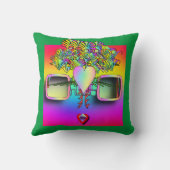 GESICHT MIT GLAS AUF GRÜNEN KISSEN (Rückseite)