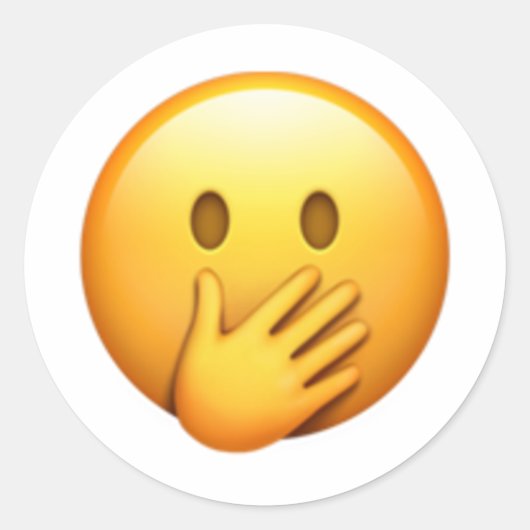 Gesicht mit Hand über Mund - Emoji Runder Aufkleber (Vorderseite)