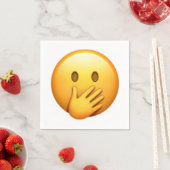 Gesicht mit Hand über Mund - Emoji Serviette (Beispiel)