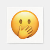 Gesicht mit Hand über Mund - Emoji Serviette (Vorderseite)