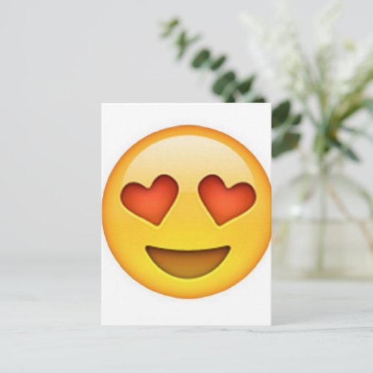 Gesicht mit herzförmigen Augen Emoji-Aufkleber Postkarte (Stehend Vorderseite)