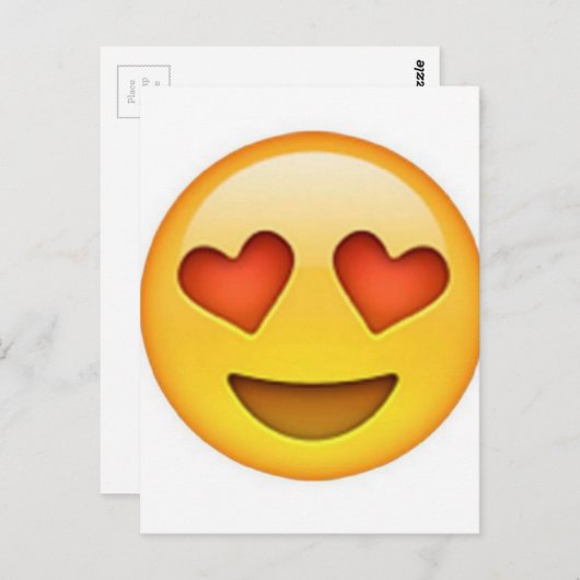 Gesicht mit herzförmigen Augen Emoji-Aufkleber Postkarte (Vorne/Hinten)