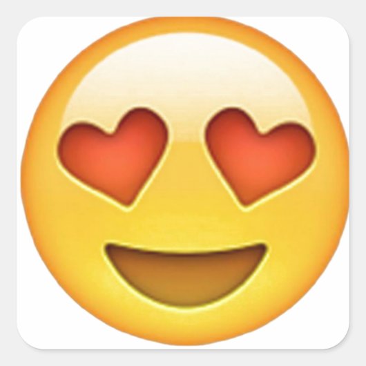 Gesicht mit herzförmigen Augen Emoji-Aufkleber Quadratischer Aufkleber (Vorderseite)