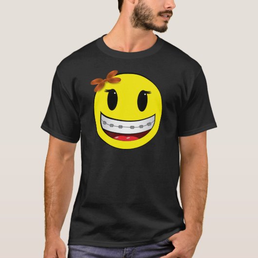 Gesicht mit Klammern - Mädchen T-Shirt (Vorderseite)