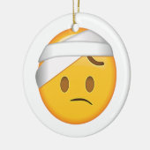 Gesicht mit Kopfband - Emoji Keramik Ornament (Links)