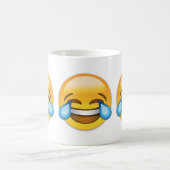 Gesicht mit Rissen der Freude Emoji Kaffeetasse (Mittel)