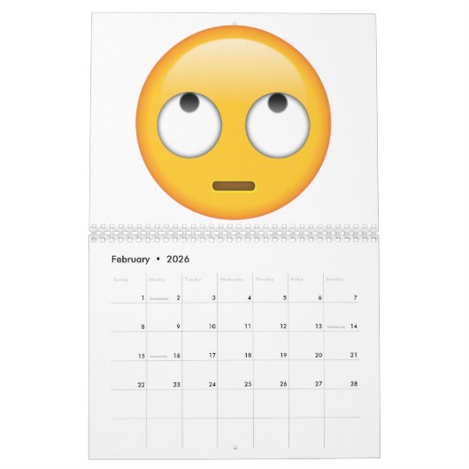 Gesicht mit rollenden Augen - Emoji Kalender (Feb 2026)