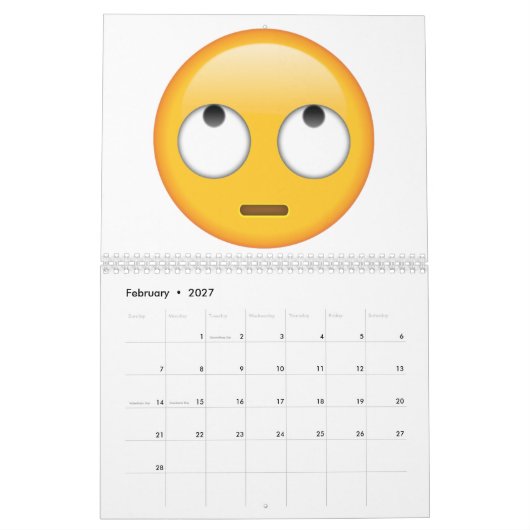 Gesicht mit rollenden Augen - Emoji Kalender (Feb 2027)