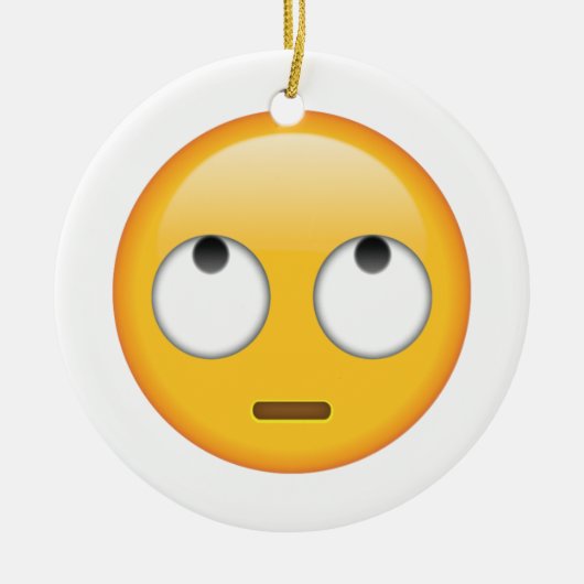 Gesicht mit rollenden Augen - Emoji Keramikornament (Vorne)