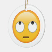Gesicht mit rollenden Augen - Emoji Keramikornament (Links)