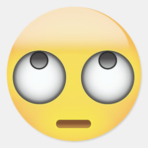 Gesicht mit rollenden Augen Emoji Runder Aufkleber