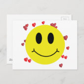 Gesicht mit roten Herzen Postkarte (Vorne/Hinten)