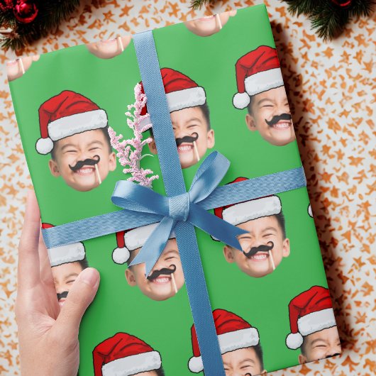 Gesicht mit Santa-Hut  Geschenkpapier