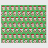 Gesicht mit Santa-Hut  Geschenkpapier (Flach)
