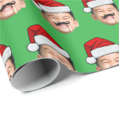Gesicht mit Santa-Hut  Geschenkpapier (Rolleneckpunkt)