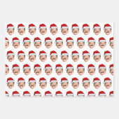 Gesicht mit Santa Hut  Geschenkpapier Set (Vorderseite 2)