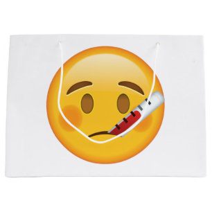 Gesicht mit Thermometer - Emoji Große Geschenktüte
