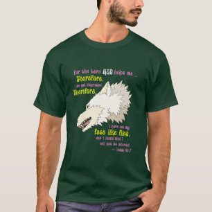 Gesicht mögen Feuerstein: Weißer Wolf für dunkle T-Shirt