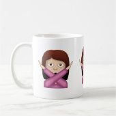 Gesicht ohne gute Geste Emoji Kaffeetasse (Links)