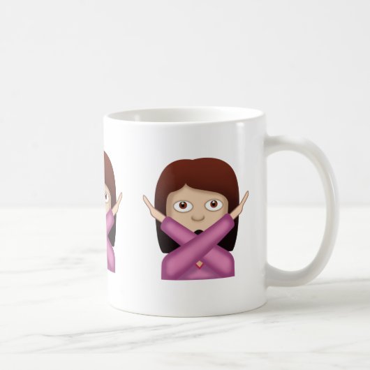 Gesicht ohne gute Geste Emoji Kaffeetasse (Rechts)