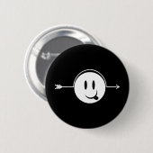 Gesicht ~ Pfeil durch Kopf-Witz Button (Vorne & Hinten)