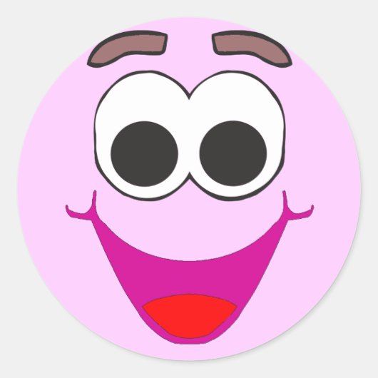 Gesicht" Runder Aufkleber (Vorderseite)