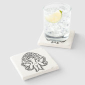 Gesicht von Cthuda - MarmorUntersetzer Steinuntersetzer (Seitenansicht)