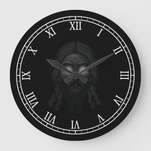 Gesicht von jesus Christus mit glattem orthodoxen Große Wanduhr
