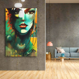 Gesichter - 005 leinwanddruck