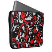 "Gesichter" Abstrakte Kunst Laptopschutzhülle (Vorne Rechts)