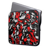 "Gesichter" Abstrakte Kunst Laptopschutzhülle (Vorderseite Links)